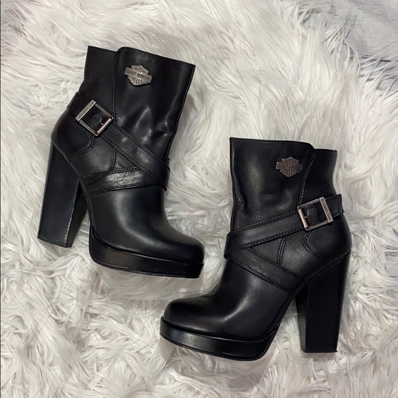 Harley-Davidson Shoes - Harley Davidson Leather Sandee Heel Boots sz 7